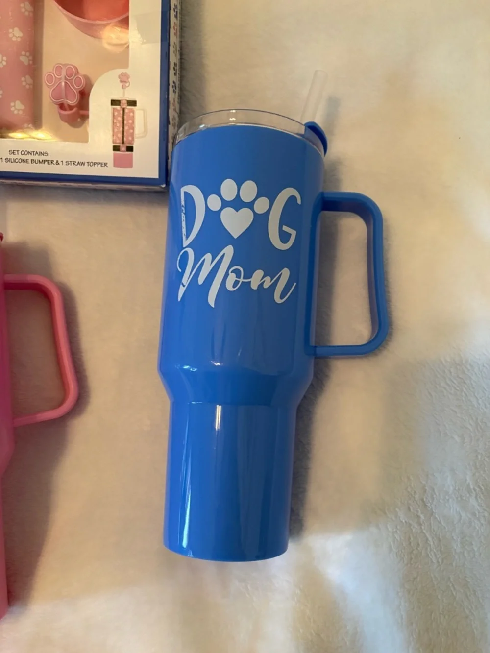 DOG MOM, HYDRATION BUNDLE, PINK AND BLUE cups hold 46 ounces - Picture 2 of 8